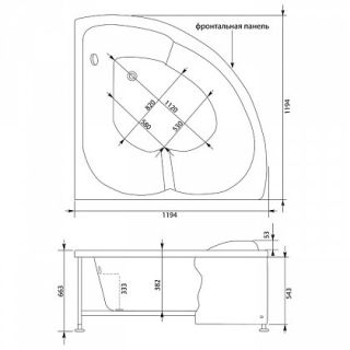 Каркас сварной для акриловой ванны Aquanet Fregate 120x120